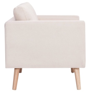 Canapea cu 2 locuri, crem, material textil - Img 5