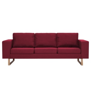 Canapea cu 3 locuri, bordo, material textil - Img 4