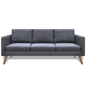 Canapea cu 3 locuri, material textil, gri inchis - Img 2