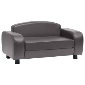 Canapea pentru câini, gri, 80 x 50 x 40 cm, piele ecologică - Img 2