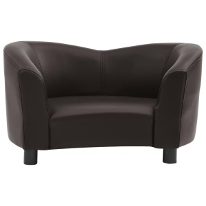 Canapea pentru câini, maro, 67x41x39 cm, piele ecologică - Img 3