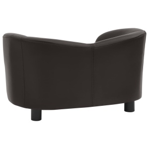 Canapea pentru câini, maro, 67x41x39 cm, piele ecologică - Img 8