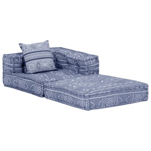 Canapea puf modulară cu 3 locuri, indigo, material textil - Img 5