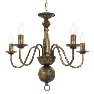 Candelabru antichizat, negru, 5 becuri E14 - Img 3