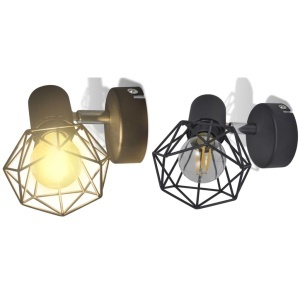 Candelabru perete cadru stil industrial 2 becuri LED filament, negru - Img 4