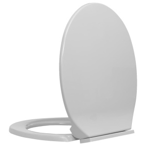 Capac WC cu inchidere silențioasă, gri deschis, oval - Img 3