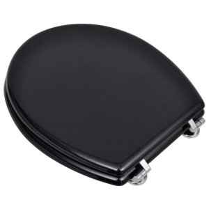 Capac WC, negru, MDF, model simplu - Img 3
