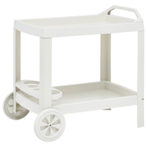 Cărucior de băuturi, alb, 69 x 53 x 72 cm, plastic