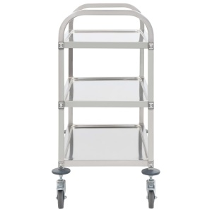 Cărucior de bucătărie 3 niveluri 87x45x83,5 cm oțel inoxidabil - Img 3