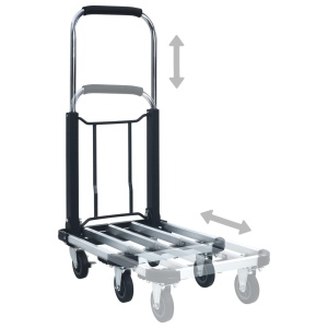 Cărucior de transport pliabil, 150 kg, argintiu, aluminiu - Img 9