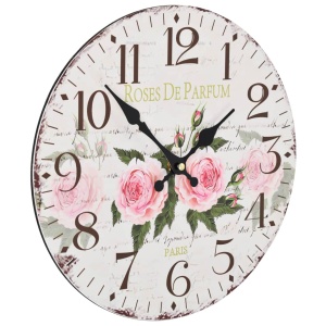 Ceas de perete vintage, 30 cm, floare - Img 3