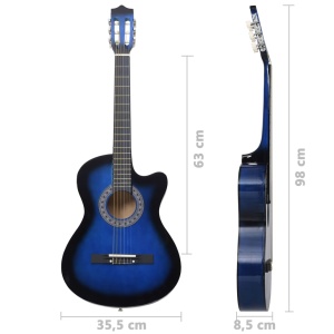 Chitară acustică occidentală, cu 6 corzi, 38", albastru ombre - Img 6