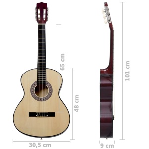 Chitară clasică pentru incepători, 4/4 39", lemn de tei - Img 6