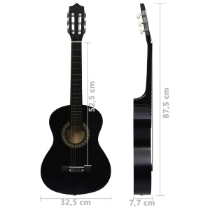 Chitară clasică pentru incepători și copii, negru, 1/2 34" - Img 6