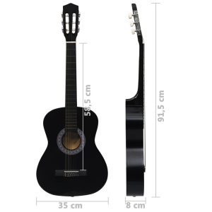 Chitară clasică pentru incepători și copii, negru, 3/4 36" - Img 6