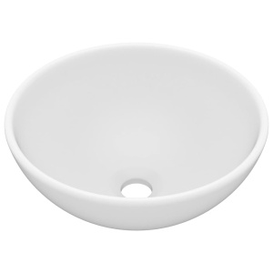 Chiuvetă baie lux, alb mat, 32,5x14 cm, ceramică, rotund - Img 2