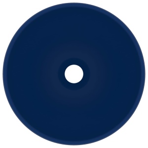 Chiuvetă baie lux albastru inchis mat 32,5x14cm ceramică rotund - Img 3