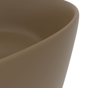 Chiuvetă baie lux, crem mat, 40x15 cm, ceramică, rotund - Img 6