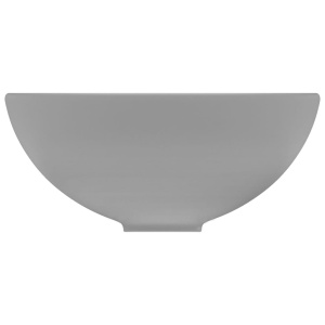 Chiuvetă baie lux, gri deschis mat, 32,5x14cm, ceramică, rotund - Img 4