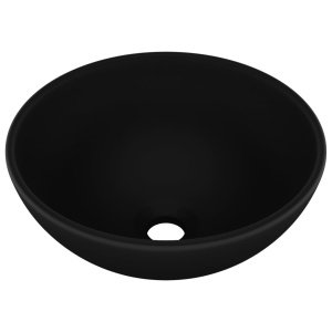Chiuvetă baie lux, negru mat, 32,5x14 cm, ceramică, rotund - Img 2