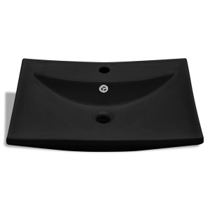 Chiuvetă Ceramică Dreptunghiular cu Gură de scurgere și pentru Robinet - Img 4