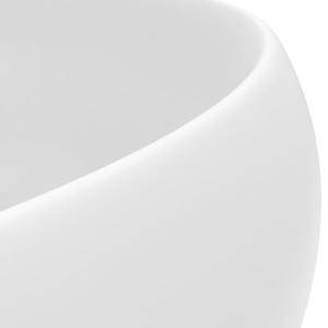 Chiuvetă de baie lux alb mat 40x15 cm ceramică rotund - Img 6