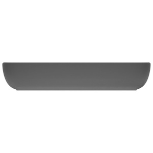 Chiuvetă de lux gri inchis mat 71x38 cm ceramică dreptughiular - Img 4