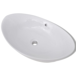 Chiuvetă din ceramică ovală cu preaplin 59 x 38,5 cm - Img 2