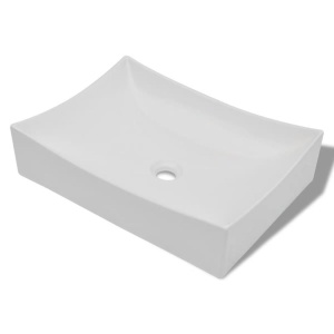 Chiuvetă din ceramică pentru baie high gloss, Alb - Img 2