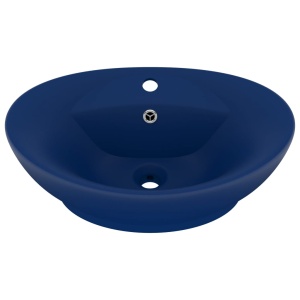 Chiuvetă lux preaplin albastru mat 58,5x39 cm ceramică oval - Img 2