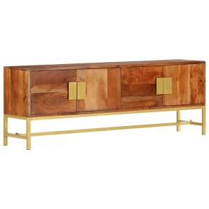Comodă TV, 140 x 30 x 50 cm, lemn masiv de acacia - Img 11