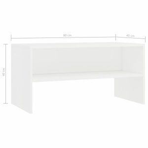 Comodă TV, alb, 80x40x40 cm, PAL - Img 5