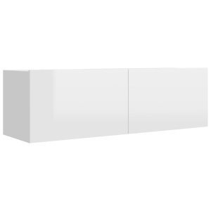 Comodă TV, alb extralucios, 100 x 30 x 30 cm, PAL - Img 2