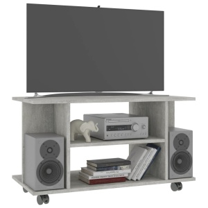 Comodă TV cu rotile, gri beton, 80 x 40 x 40 cm, PAL - Img 3
