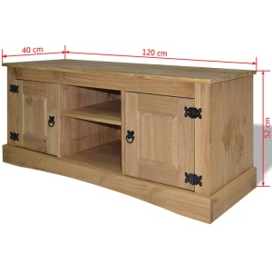 Comodă TV din pin mexican Corona Range 120 x 40 x 52 cm - Img 5