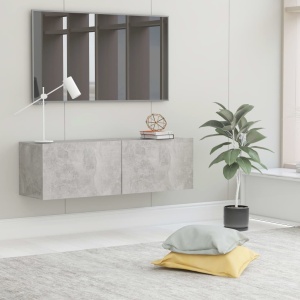 Comodă TV, gri beton, 100 x 30 x 30 cm, PAL