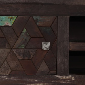 Comodă TV, Lemn masiv reciclat, 140 x 30 x 45 cm - Img 4