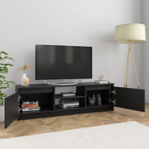 Comodă TV, negru, 120 x 30 x 35,5 cm, PAL - Img 4