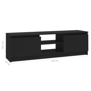 Comodă TV, negru, 120 x 30 x 35,5 cm, PAL - Img 9