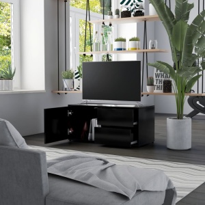 Comodă TV, negru, 80 x 34 x 36 cm, PAL - Img 3