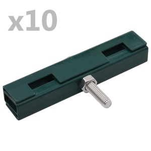 Conector in formă de U grilaj grădină, 10 seturi, verde