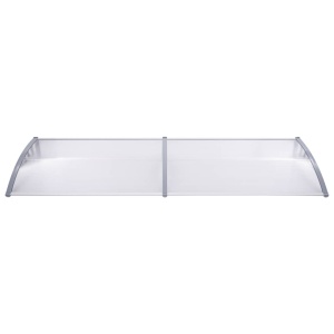 Copertină de ușă, gri și transparent, 300 x 80 cm, PC - Img 2