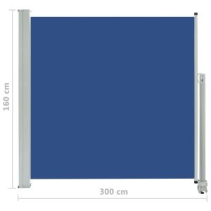 Copertină laterală retractabilă de terasă, albastru, 160x300 cm - Img 7