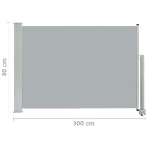 Copertină laterală retractabilă de terasă, gri, 80 x 300 cm - Img 7