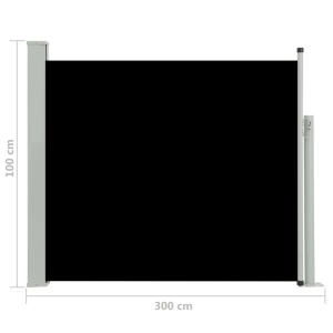 Copertină laterală retractabilă de terasă, negru, 100x300 cm - Img 7