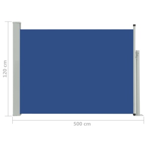 Copertină laterală retractabilă terasă, albastru, 120x500 cm - Img 7