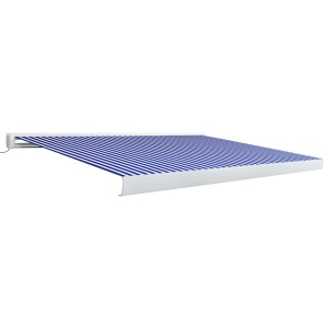 Copertină motorizată tip casetă, albastru și alb, 400 x 300 cm - Img 2