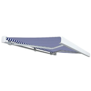 Copertină motorizată tip casetă, albastru și alb, 450 x 300 cm - Img 3