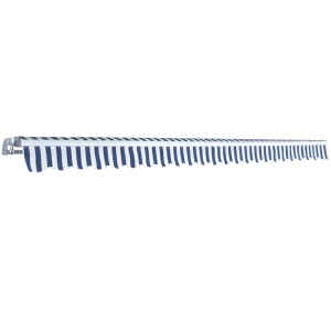 Copertină pliabilă acționată manual, 500 cm, albastru și alb - Img 4