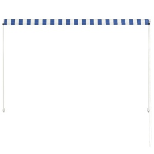 Copertină retractabilă, albastru și alb, 200 x 150 cm - Img 5